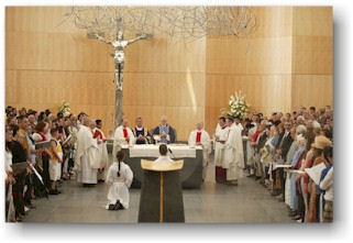 A Catholic priest celebrating Holy Mass