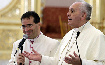 Monsignor Mark Miles, personal translator for Pope Francis. Monsignor Mark Miles, personal translator for Pope Francis.