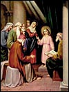 The Finding of the Christ Child in the Temple amazing the Scribes and Pharisee with His knowledge.